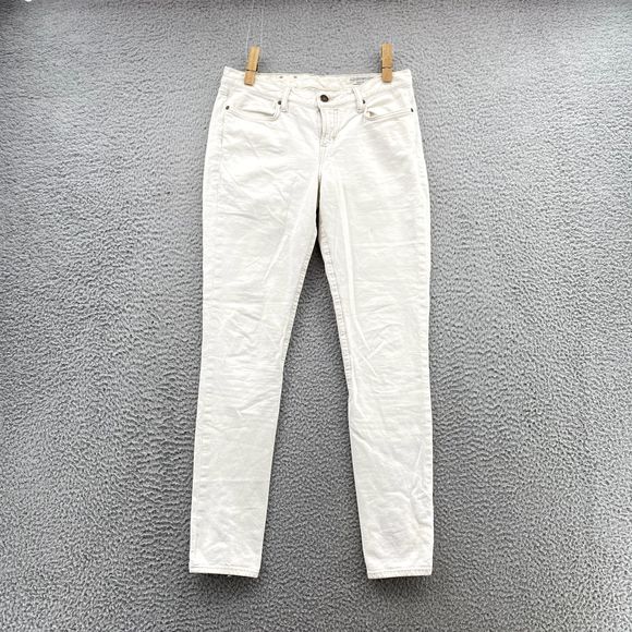 All Saints Spitalfields Paants Sz 28 White Skinny Stretch Jeans Anckle Zip Women - Picture 1 of 14